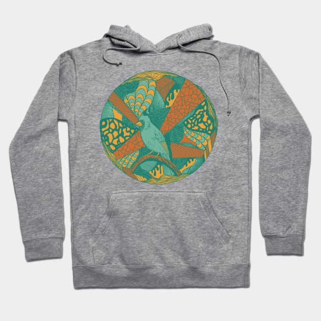 Mountain Green Circle of The Northern Cardinal Hoodie by kenallouis